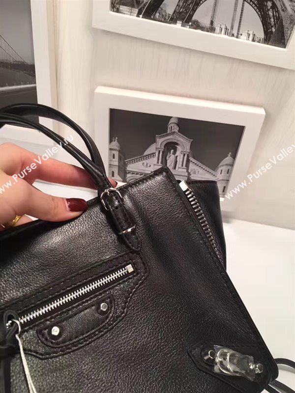Balenciaga city mini goatskin black bag 4406