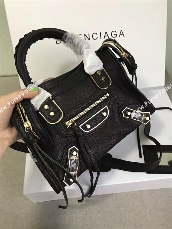 Balenciaga city black goatskin mini bag 4410