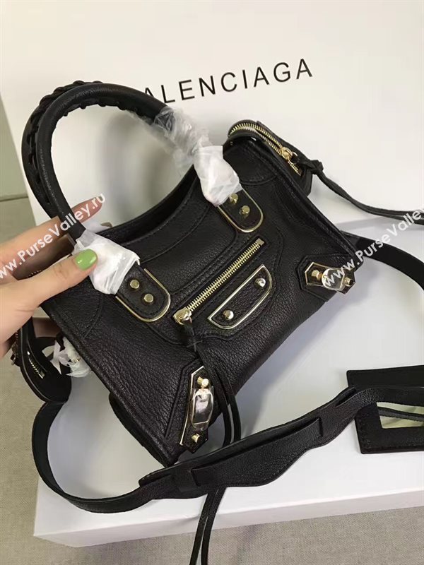 Balenciaga city black goatskin mini bag 4410