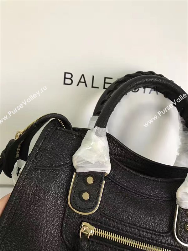 Balenciaga city black goatskin mini bag 4410