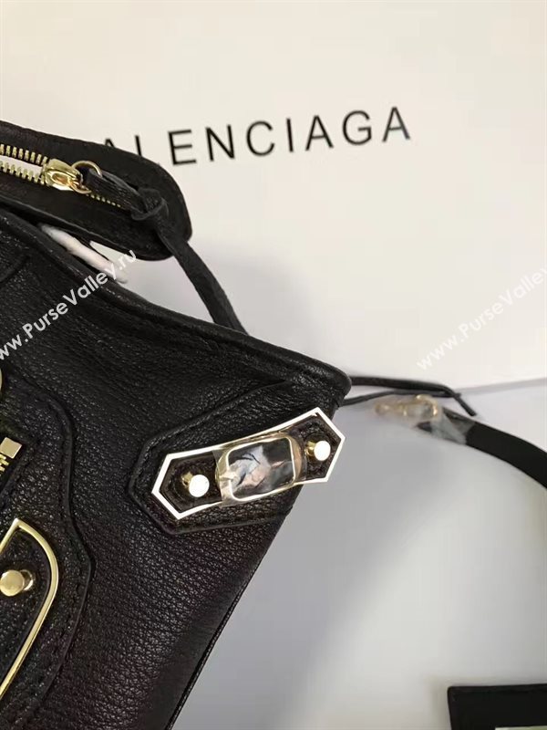Balenciaga city black goatskin mini bag 4410