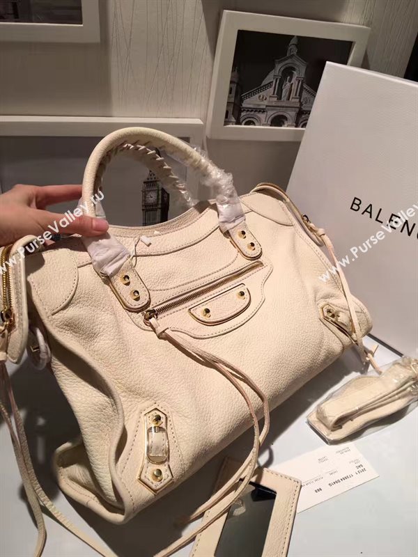 Balenciaga city cream goatskin large bag 4411