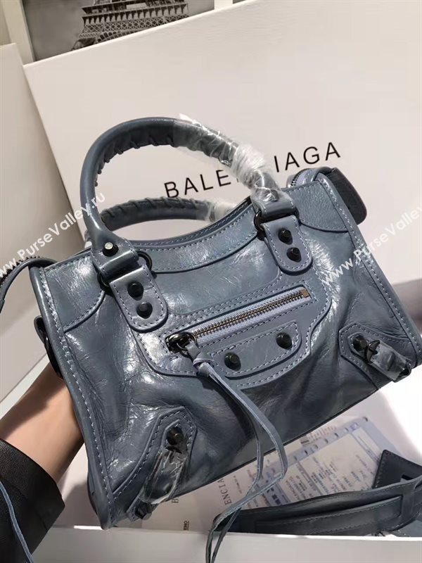 Balenciaga city mini gray navy bag 4423