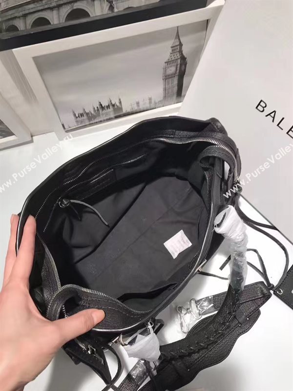 Balenciaga city black goatskin large bag 4426