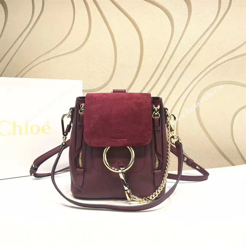 Chloe small wine backpack faye bag 4436