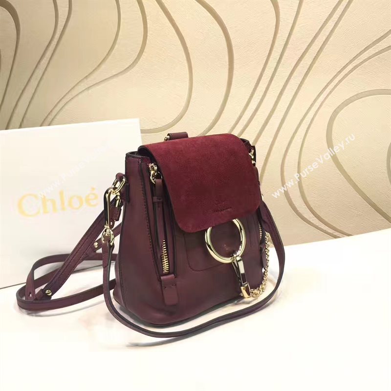 Chloe small wine backpack faye bag 4436