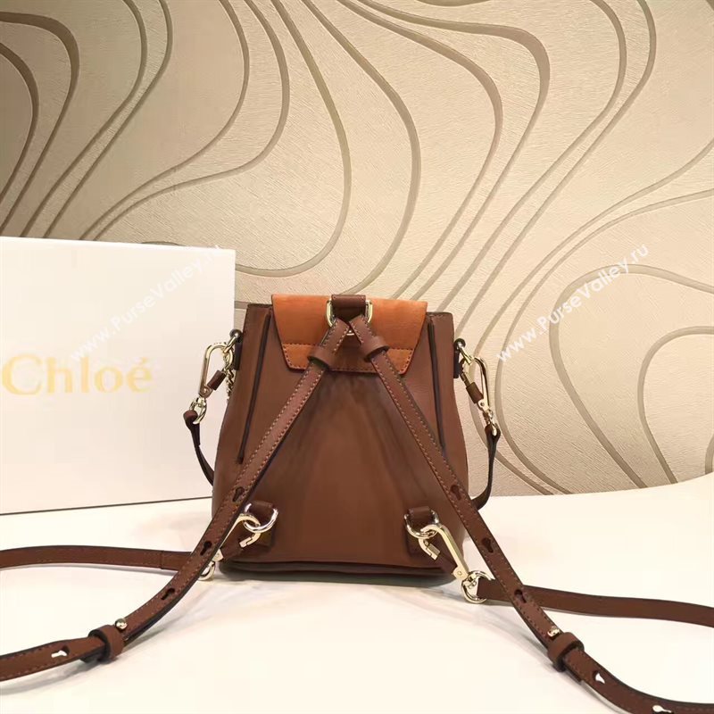 Chloe small tan backpack faye bag 4437