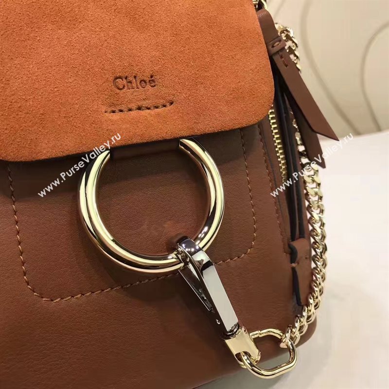 Chloe small tan backpack faye bag 4437
