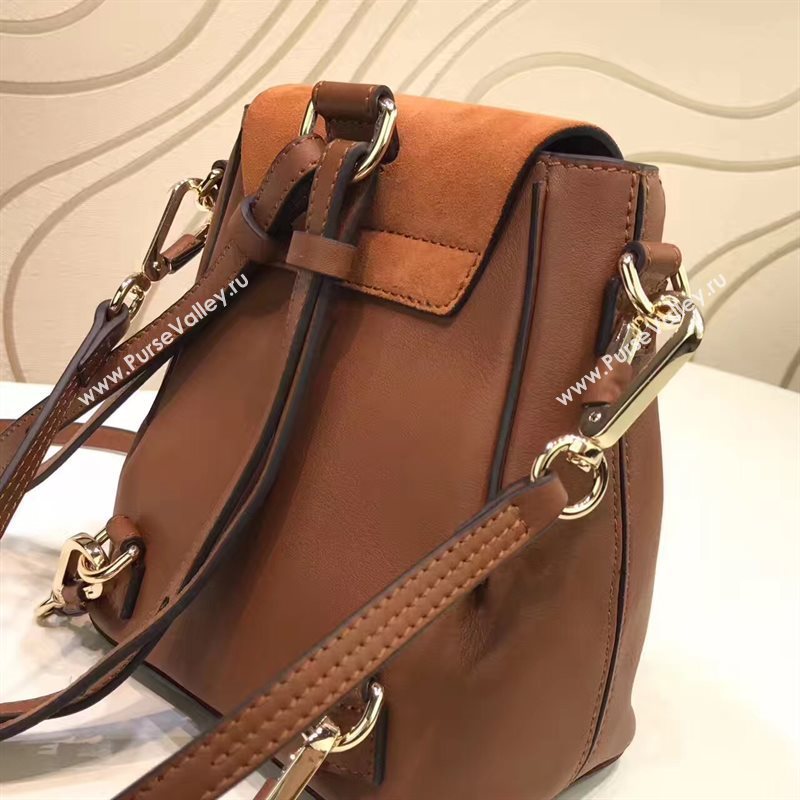 Chloe small tan backpack faye bag 4437