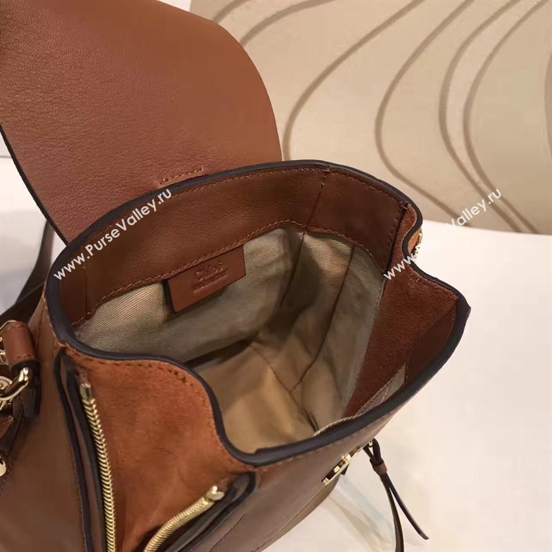 Chloe small tan backpack faye bag 4437