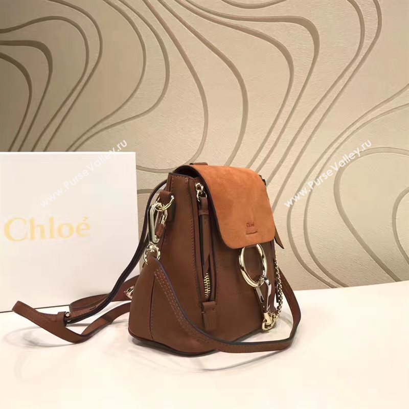 Chloe small tan backpack faye bag 4437