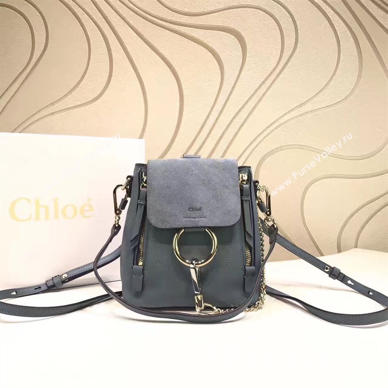 Chloe small faye gray backpack bag 4438