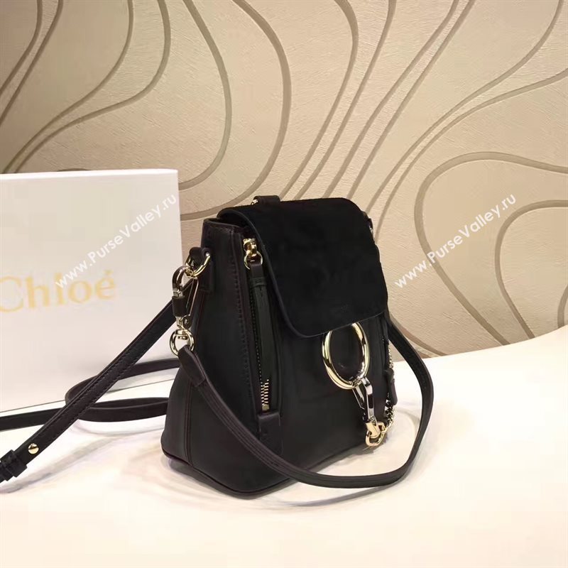 Chloe small faye black backpack bag 4439
