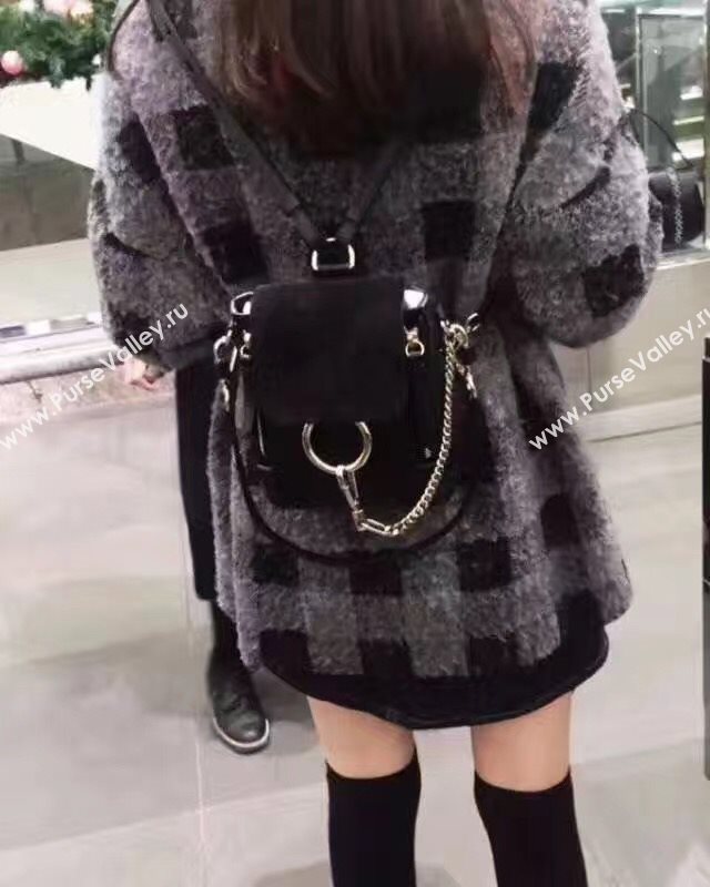 Chloe small faye black backpack bag 4439