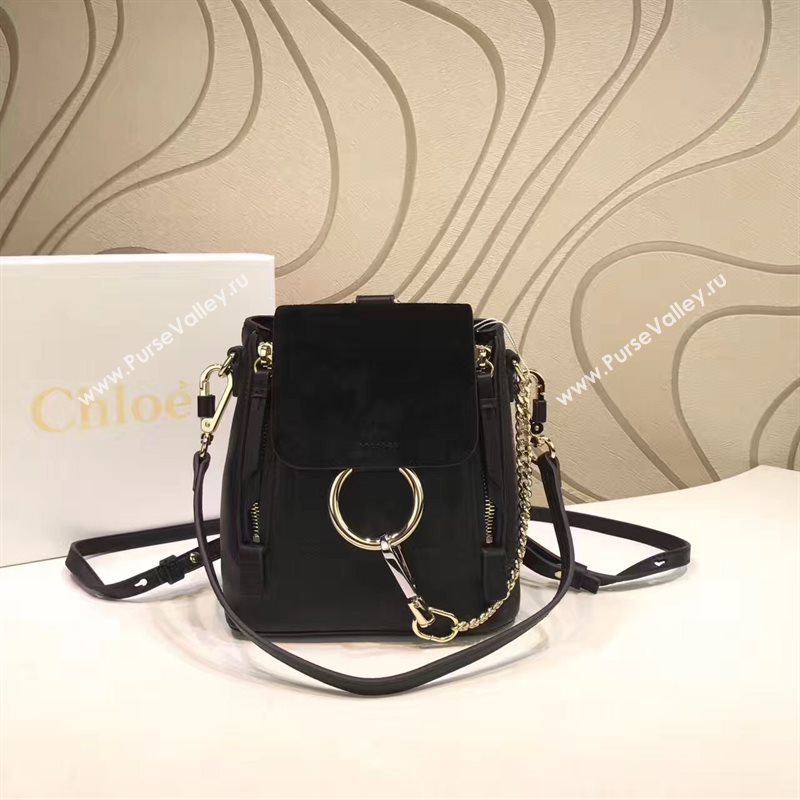 Chloe small faye black backpack bag 4439