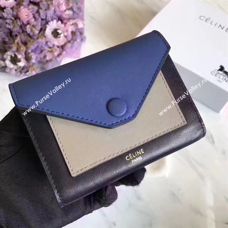 Celine black v wallet navy bag 4540