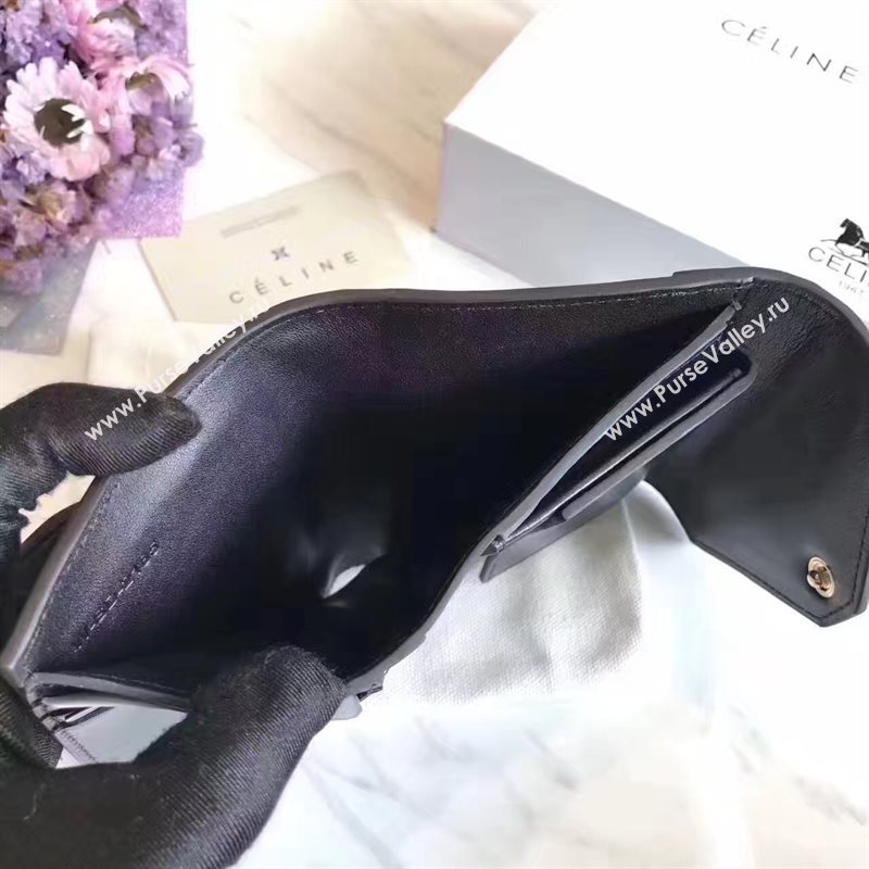 Celine black v wallet green bag 4542