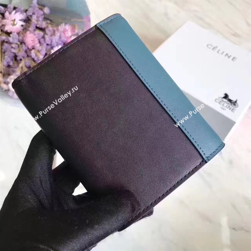 Celine black v wallet green bag 4542