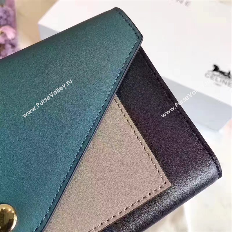 Celine large green v wallet black bag 4543