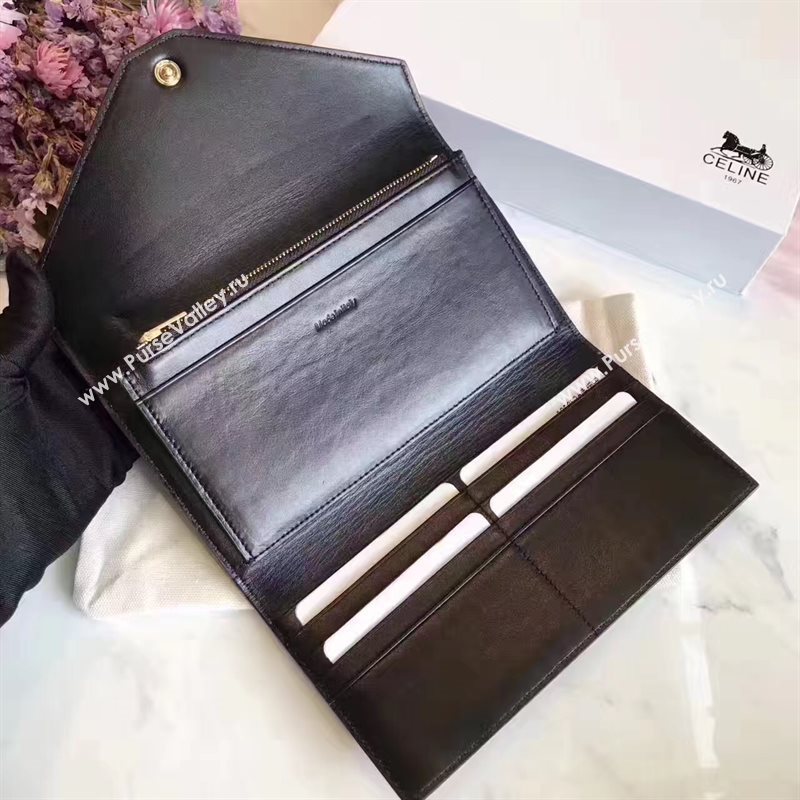 Celine large green v wallet black bag 4543