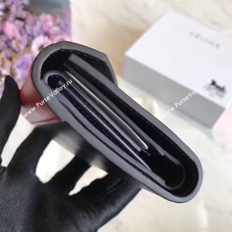 Celine black v wallet red bag 4544