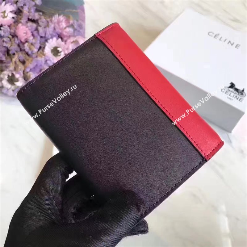 Celine black v wallet red bag 4544