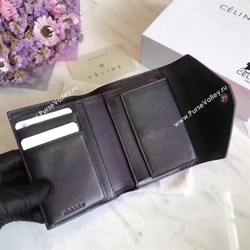 Celine black v wallet red bag 4544
