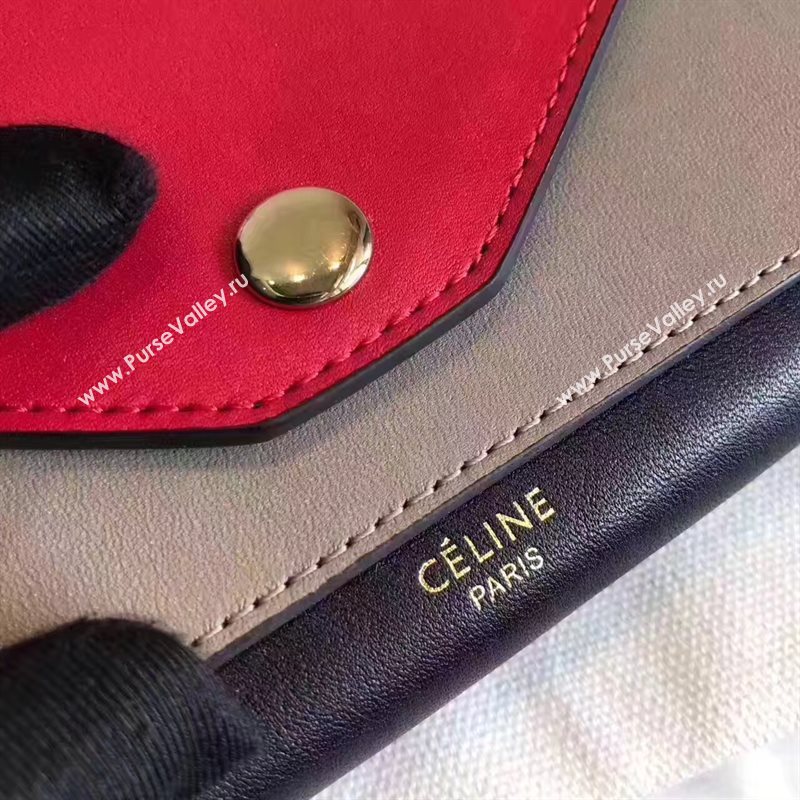 Celine large red v wallet black bag 4545