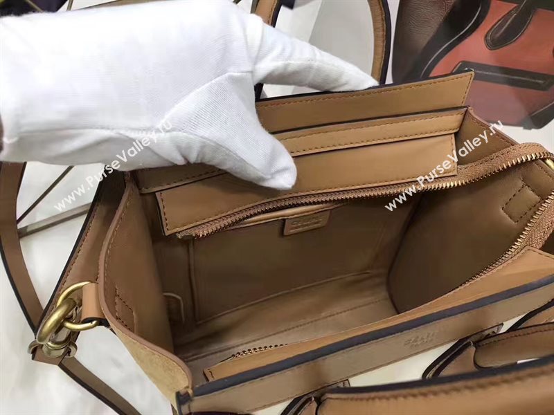 Celine nano tan v Boston suede bag 4549