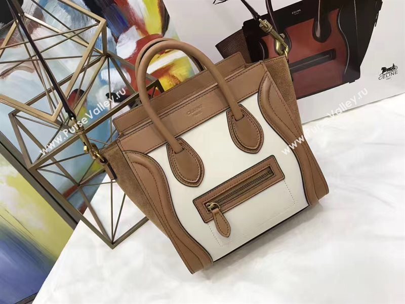 Celine nano tan v Boston suede bag 4549