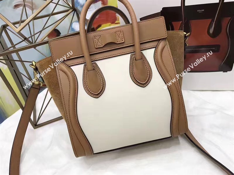 Celine nano tan v Boston suede bag 4549