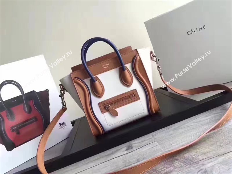 Celine nano white v Boston tan bag 4553