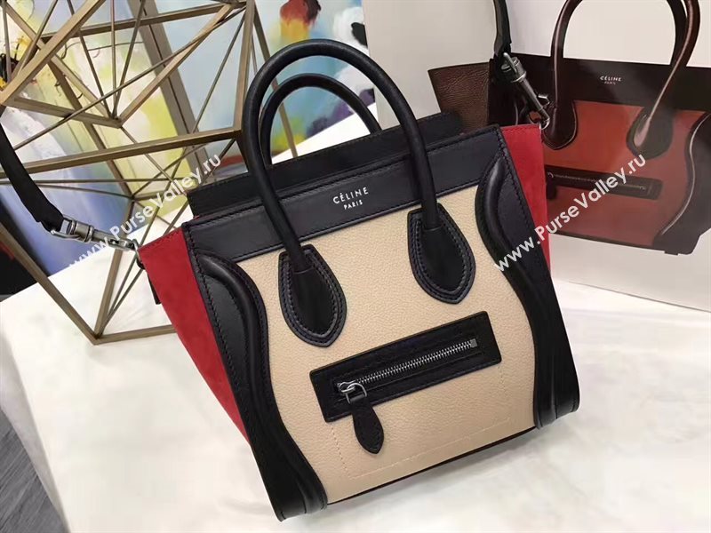 Celine nano nude black Boston red bag 4557