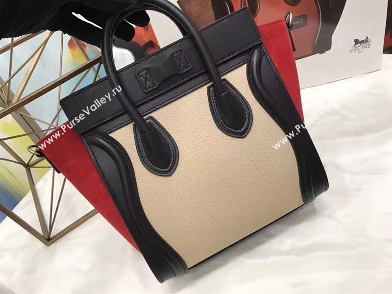 Celine nano nude black Boston red bag 4557