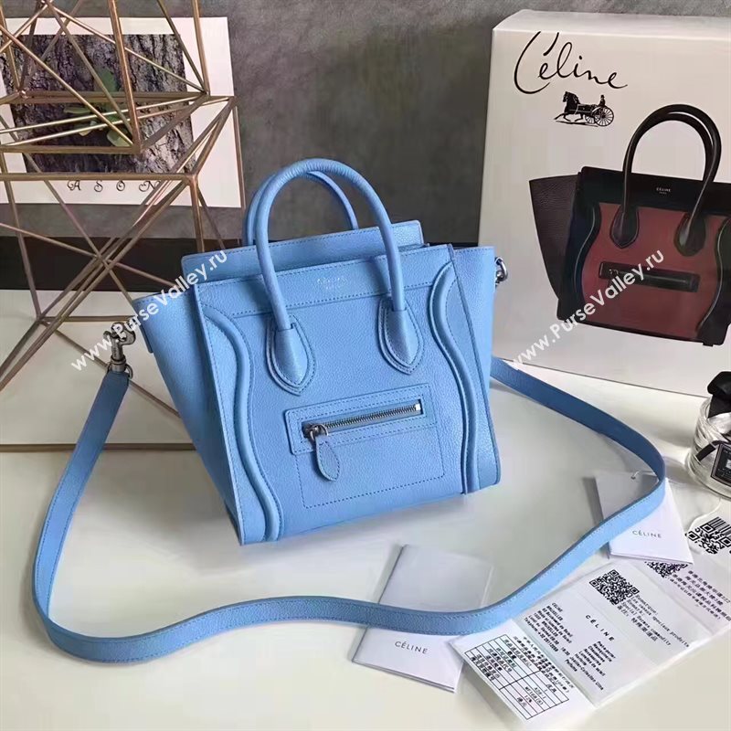 Celine nano light Boston blue bag 4560