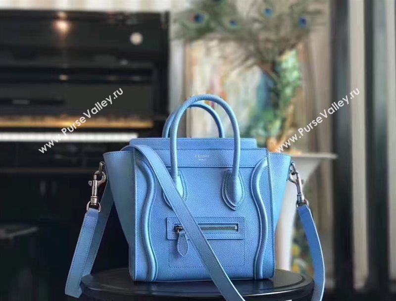 Celine nano light Boston blue bag 4560