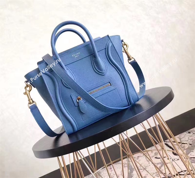 Celine nano light Boston blue bag 4562