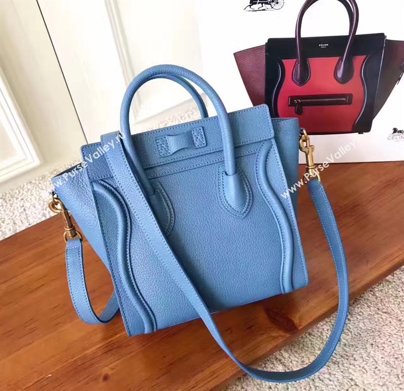 Celine nano light Boston blue bag 4562