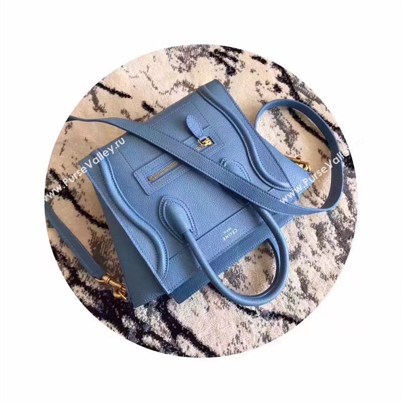 Celine nano light Boston blue bag 4562