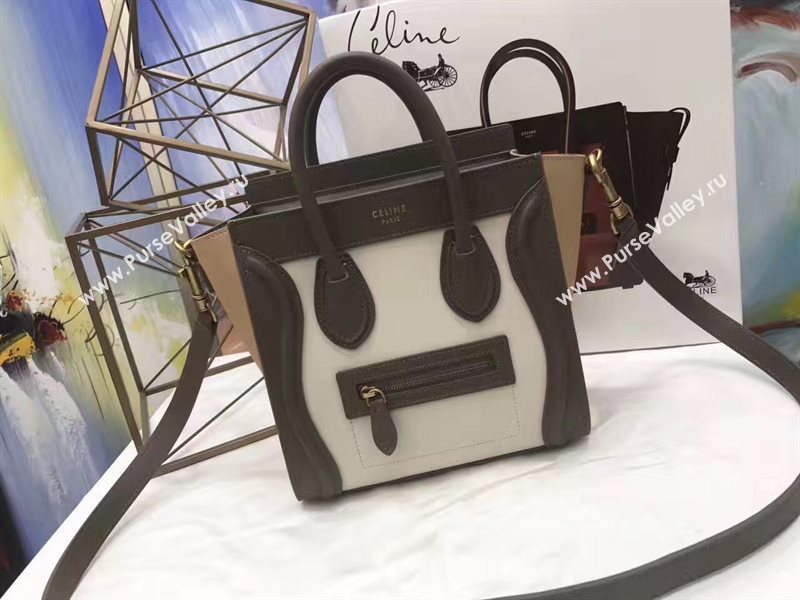 Celine nano tan Boston white bag 4569