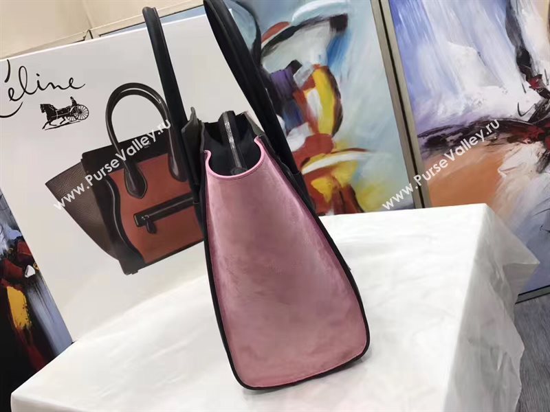 Celine medium black gray Boston pink bag 4570