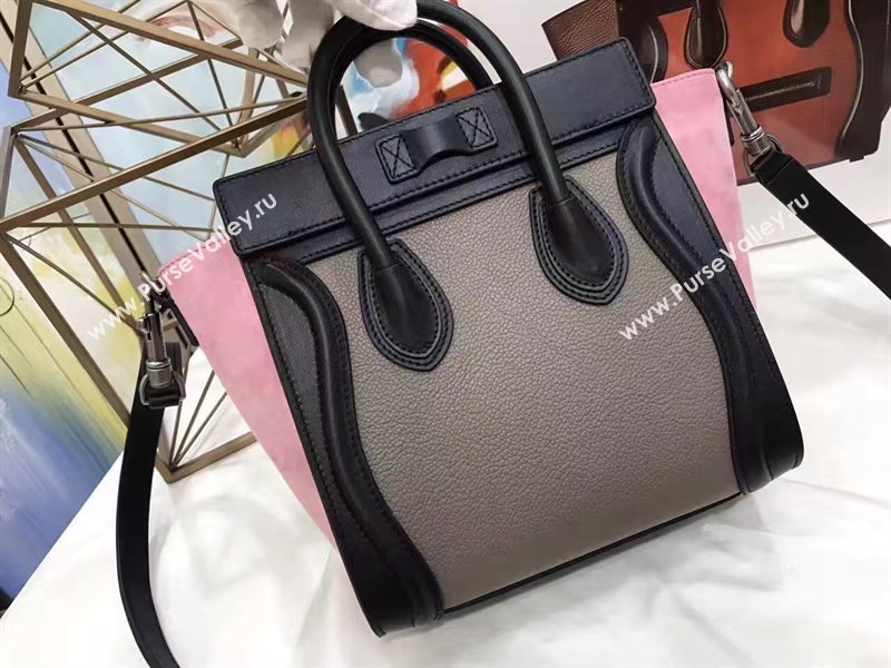 Celine nano tri black gray Boston pink bag 4571