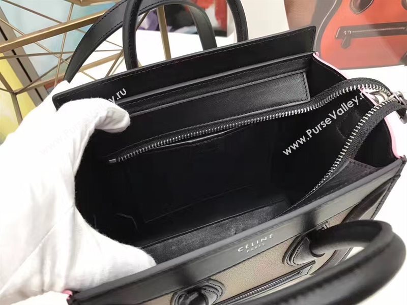 Celine nano tri black gray Boston pink bag 4571