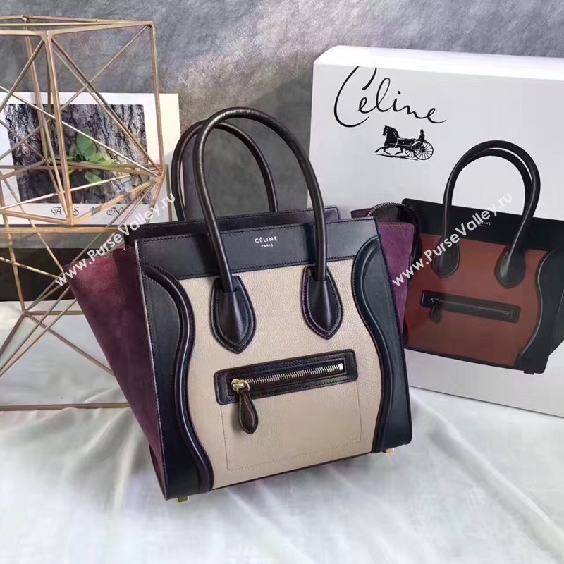 Celine medium tri black Boston cream bag 4573