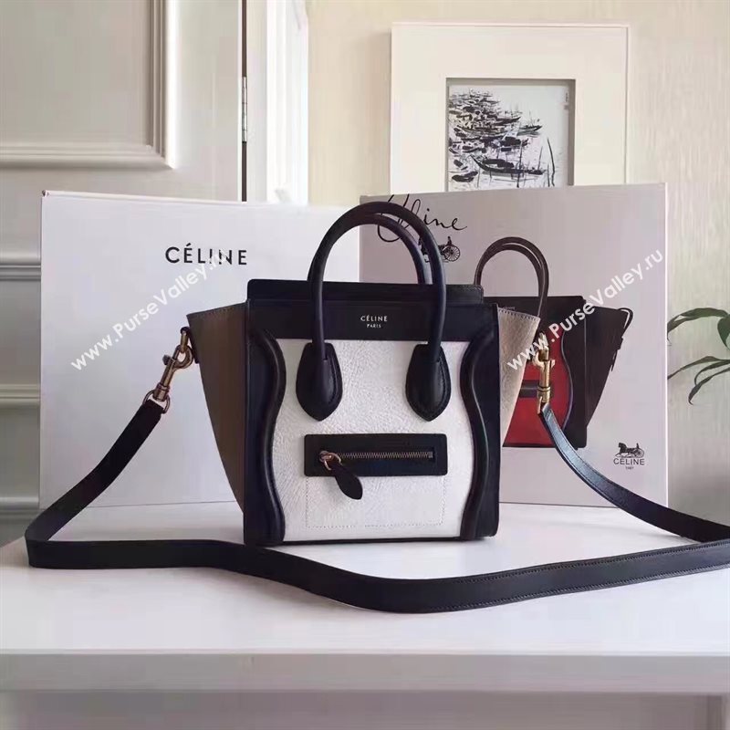 Celine nano tri black Boston cream bag 4575