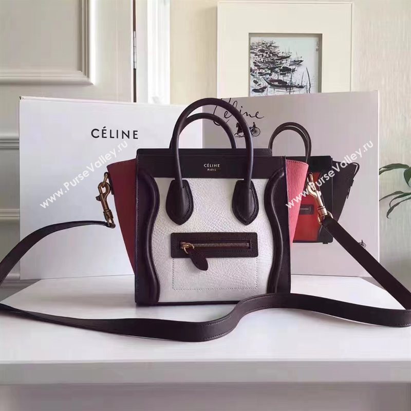 Celine nano black v Boston white bag 4577