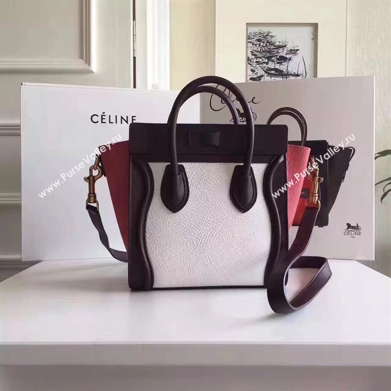 Celine nano black v Boston white bag 4577