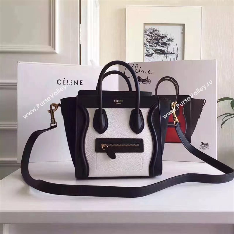 Celine nano black v Boston white bag 4579