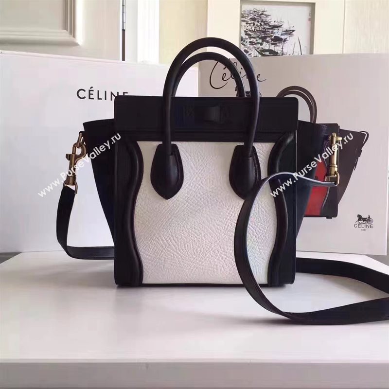 Celine nano black v Boston white bag 4579