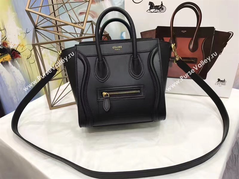 Celine nano smooth Boston black bag 4580